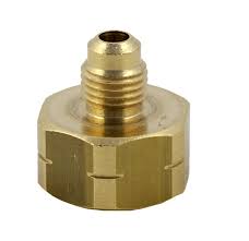 RACCORDO,ADATTATORE PER BOMBOLE R32 (21,8 X 1/14" SX) USCITA 5/16" MASCHIO
