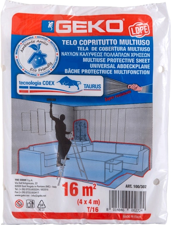 TELO COPRITUTTO MULTIUSO 16 m² (4×4 m) IN POLIETILENE A BASSA DENSITÀ (LDPE)