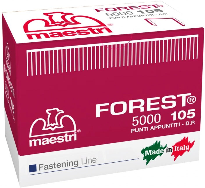 SCATOLA 5000 PUNTI METALLICI PER GRAFFATRICE FOREST 105 FASTENING LINE