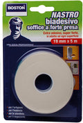 NASTRO BIADESIVO SOFFICE A FORTE PRESA BIANCO 19 mm × 5 METRI