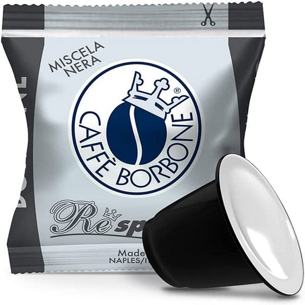 BOX 50 CAPSULE CAFFE' BORBONE RESPRESSO MISCELA NERA COMPATIBILI NESPRESSO