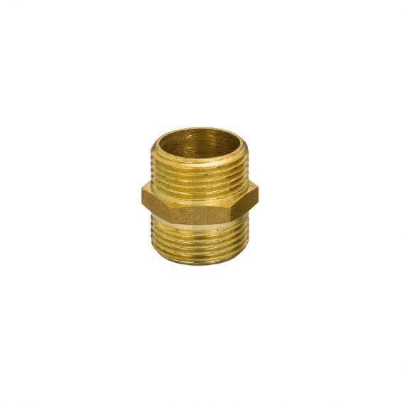 NIPPLO DOPPIO FILETTO 3/8" X 3/8" IN OTTONE NUDO - IDROTRADE