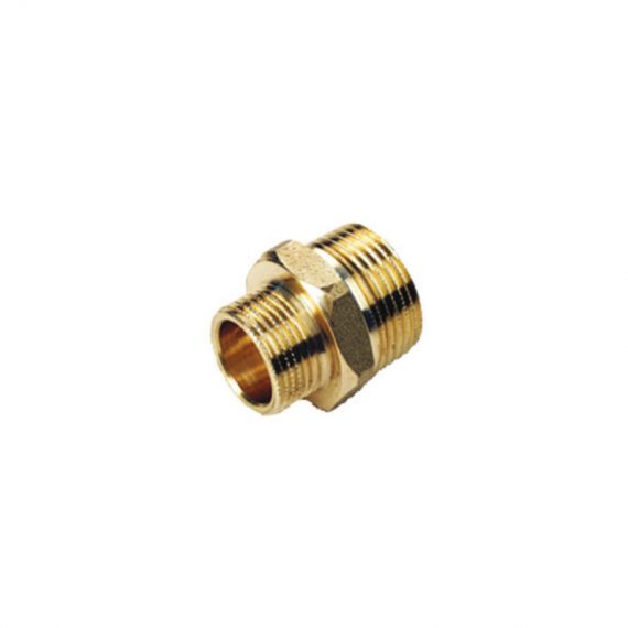 NIPPLO RIDOTTO DOPPIO FILETTO 1” X 1/2” IN OTTONE NUDO - IDROTRADE