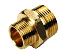 NIPPLO RIDOTTO DOPPIO FILETTO 1”1/4×1” IN OTTONE NUDO - IDROTRADE