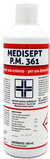 MEDISEPT PM 361 - DISINFETTANTE PER USO ESTERNO, DOMESTICO E CIVILE. FLACONE DA 500 ml
