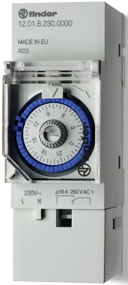 INTERRUTTORE ORARIO GIORNALIERO 230V 1 CONTATTO NO 16A