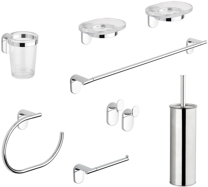 SET ACCESSORI DA BAGNO 8 PEZZI CROMO METAFORM SERIE ZERO