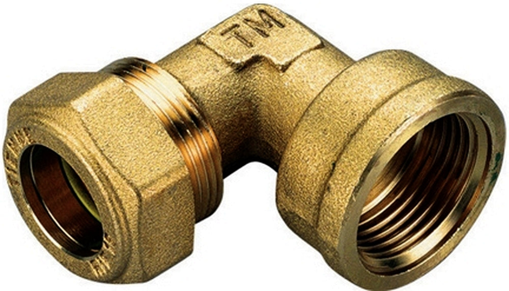 GOMITO FEMMINA A COMPRESSIONE 1/2"×16 CON TENUTA O-RING