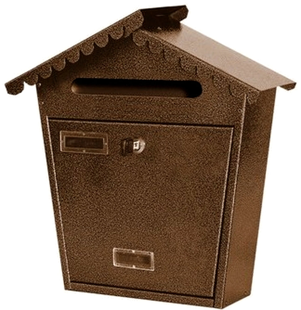 CASSETTA POSTALE CON TETTO 37×13×38 cm SERRATURA A CILINDRO