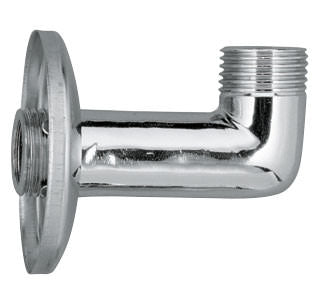 CURVA IN OTTONE CROMATO M-M 1/2”x1/2” CON ROSETTA - IDROTRADE