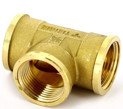 RACCORDO A 'T' IN OTTONE FEMMINA 3/4”