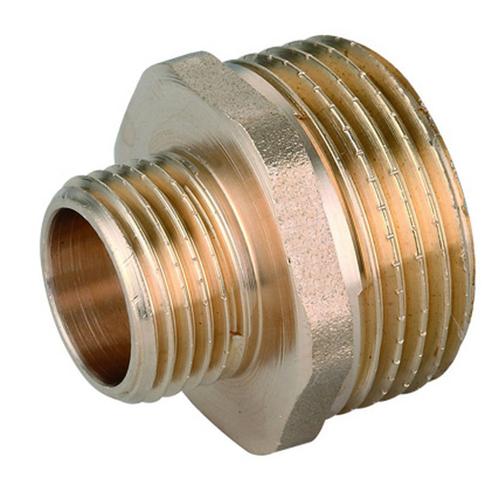 RACCORDO DRITTO RIDOTTO MASCHIO-MASCHIO OTTONE GIALLO  1"1/4×1"