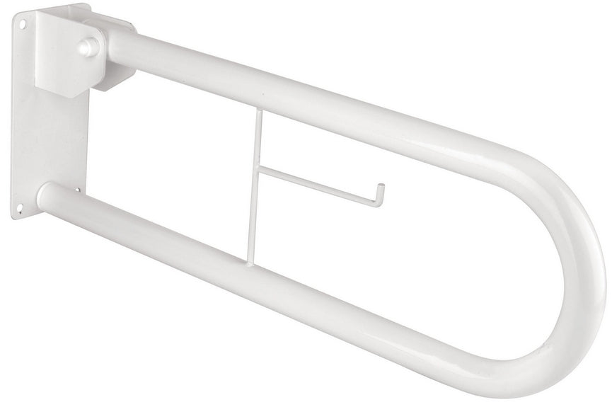 BARRA DI SOSTEGNO RIBALTABILE CON PORTAROTOLO SENZA SUPPORTO. LUNGHEZZA 70 cm