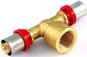 RACCORDO 'T' FEMMINA A PRESSARE Ø 26×3/4"×26 PER TUBO MULTISTRATO
