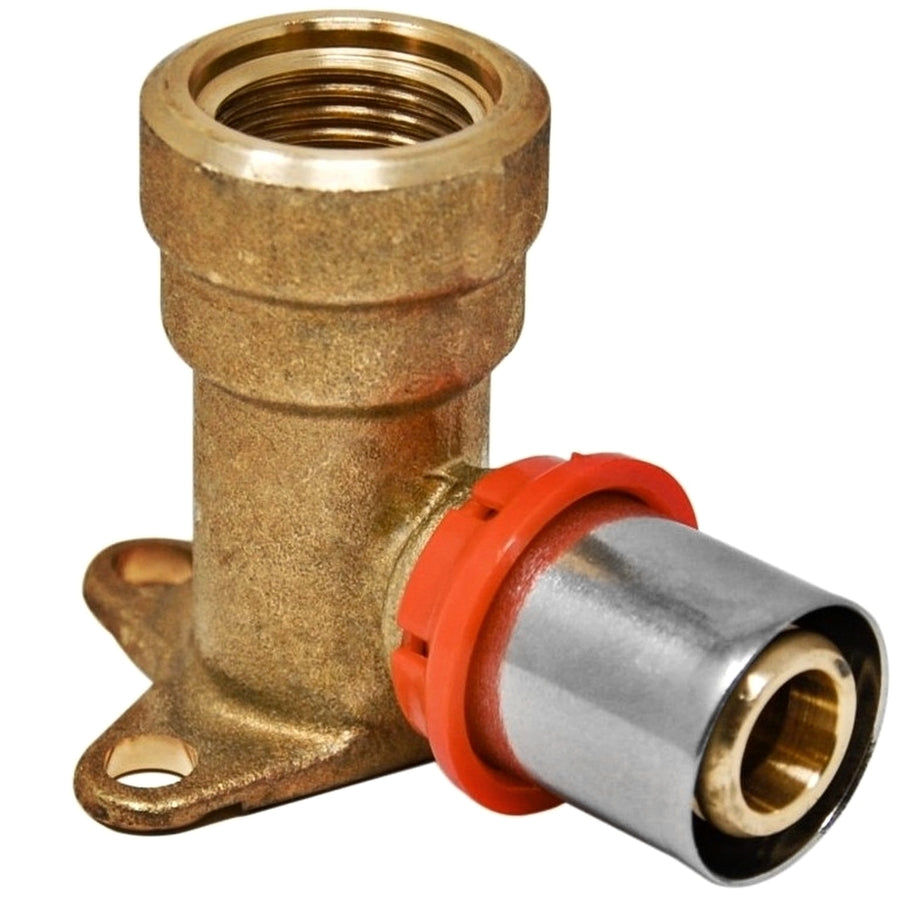 CURVA FEMMINA A PRESSARE CON FLANGIA 1/2"×16