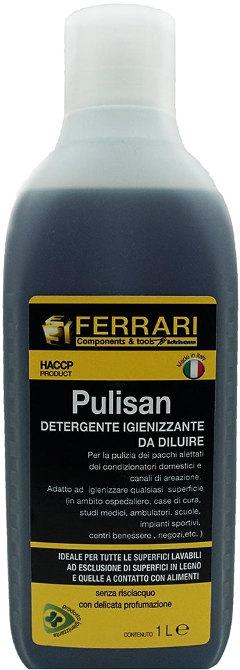 PULISAN DETERGENTE IGINIEZZANTE HACCP PER PACCHI ALETTATI DEI CONDIZIONATORI. 1 LITRO