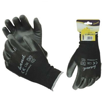 GUANTO POLIURETANO NERO HAND MAGLIA LEGGERA SINTETICO NERO 9