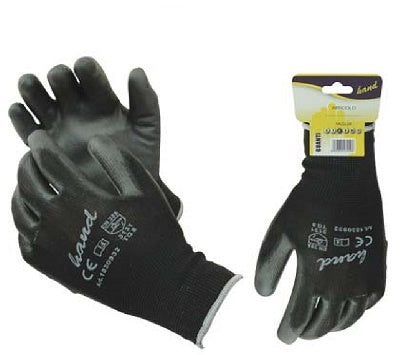 GUANTO POLIURETANO NERO HAND MAGLIA LEGGERA SINTETICO NERO 10