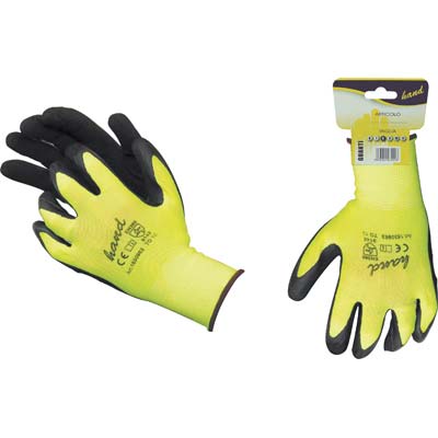 GUANTO LATTICE RUGOSO NERO HAND MAGLIA LEGGERA SINTETICO GIALLO 9