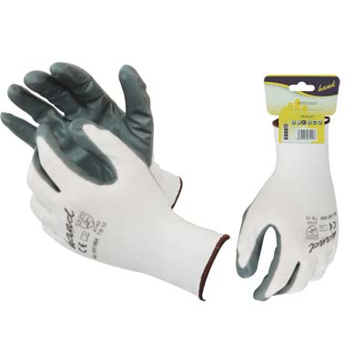 GUANTO NITRILE GRIGIO HAND MAGLIA LEGGERA SINTETICO BIANCO 8