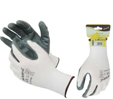 GUANTO NITRILE GRIGIO HAND MAGLIA LEGGERA SINTETICO BIANCO 9