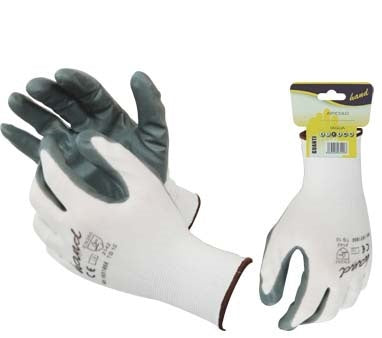 GUANTO NITRILE GRIGIO HAND MAGLIA LEGGERA SINTETICO BIANCO 10