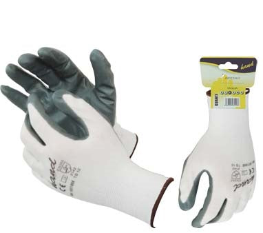 GUANTO NITRILE GRIGIO HAND MAGLIA LEGGERA SINTETICO BIANCO 11