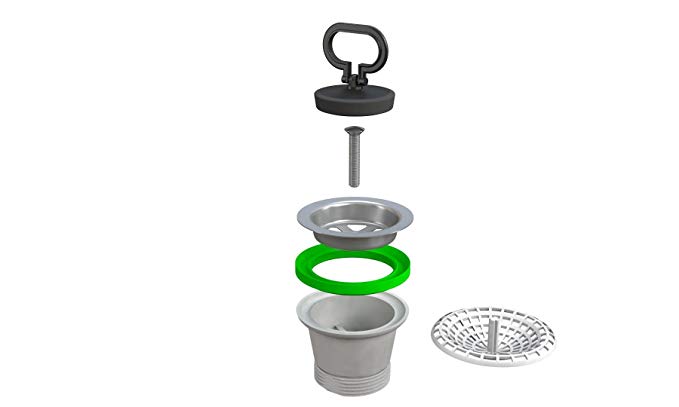 PILETTA 1"1/2 CON TAPPO E GATTINARA IN ACCIAIO INOX PER LAVELLO