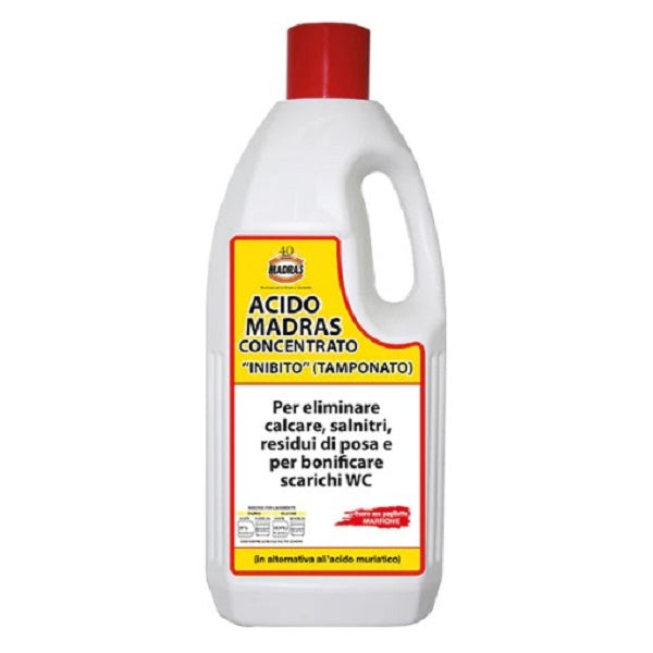 ACIDO MADRAS FLACONE DA 2LT INIBITO CONCENTRATO CALCARE GRES PORCELLANATO MILLE USI