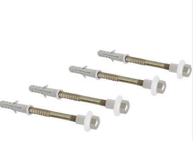 4 PZ FISSAGGI VERTICALI PER WC E BIDET Zincati - M6x80