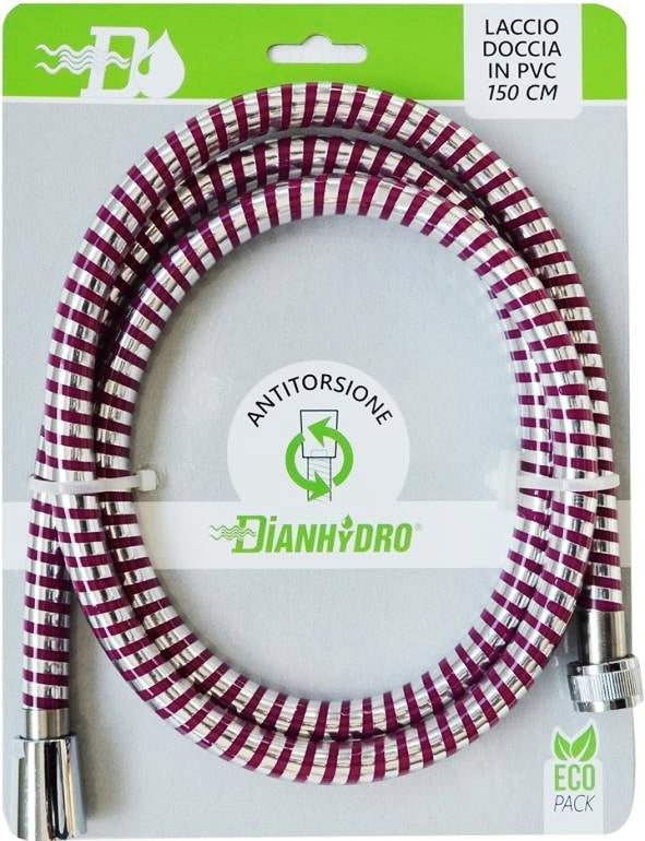FLESSIBILE DOCCIA ROSSO MAGENTA 1,5 METRI IN PVC ANTITORSIONE