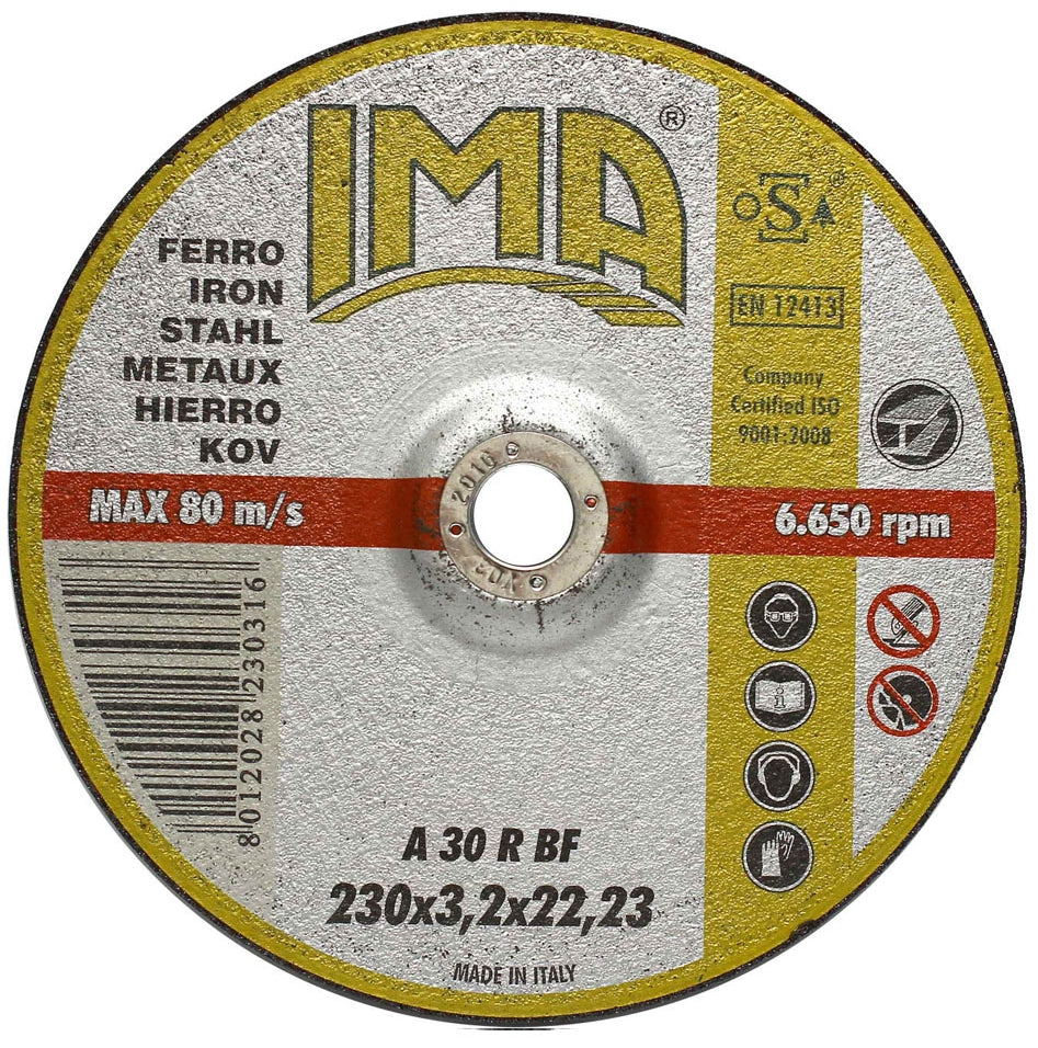 DISCO DA TAGLIO PER FERRO 'IMA' 230×3,2×22,23 mm