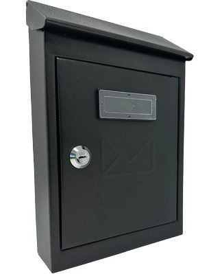CASSETTA POSTA TRADIZIONE + CILINDRO MINI ACCIAIO VERN NERO 175X50 H.260