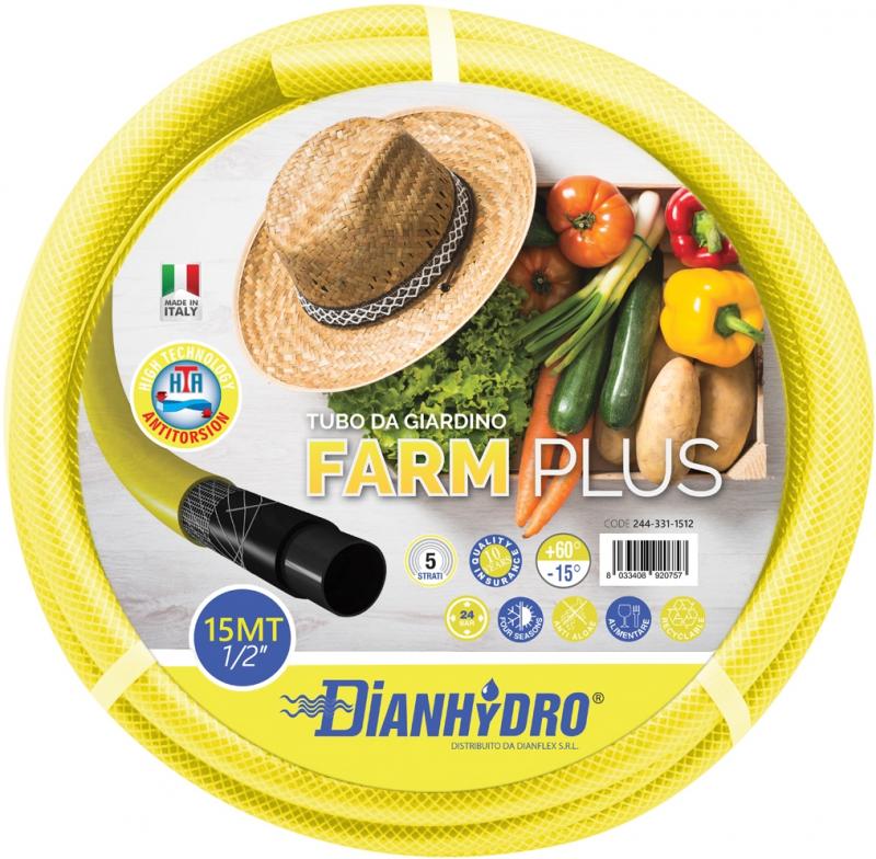 TUBO DA GIARDINO DA 3/4" A 5 STRATI ANTITORSIONE "FARM PLUS". MATASSA DA 50 METRI