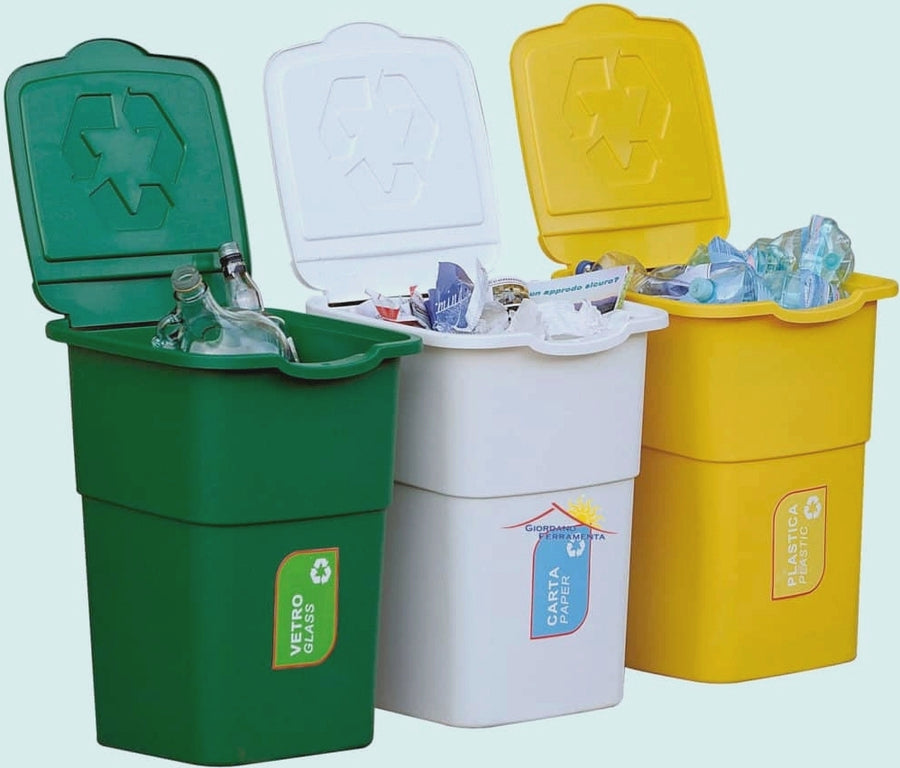 SET DI 3 PATTUMIERE 50 l PER LA RACCOLTA DIFFERENZIATA