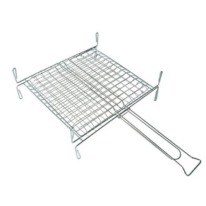 GRATICOLA A RETE DOPPIA ACCIAIO CROMATO 45×40 cm