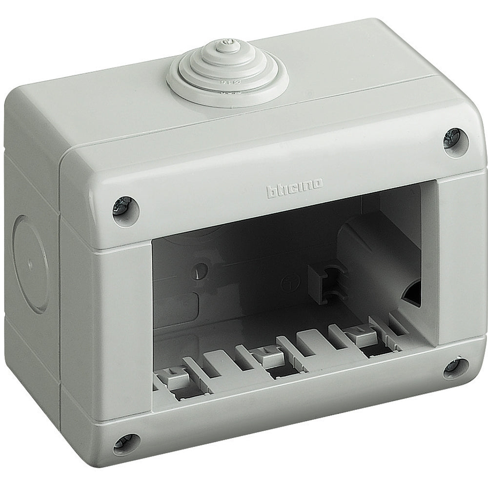 CUSTODIA IP40 3 MODULI BTICINO MATIX COMPOSTA DA BASE E COPERCHIO