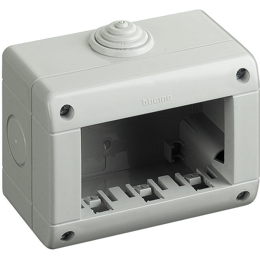 CUSTODIA IP40 3 MODULI BTICINO MATIX COMPOSTA DA BASE E COPERCHIO