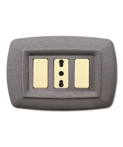 PLACCA TONDO' A 3  MODULI COLOR GRIGIO CHIARO