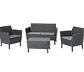 SET RATTAN SALEMO LOUNGE KETER PP GRAPHITE CF=PZ 4 + CUSCINI