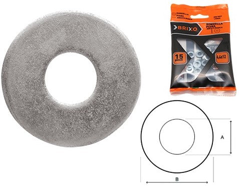RONDELLE ZN PIANE BRIXO - Ø 6,4X12 MM. CONF. 15 PZ.