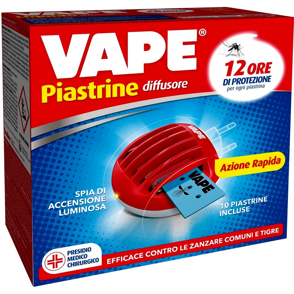 DIFFUSORE ELETTRICO + 10 PIASTRINE ANTI ZANZARE VAPE