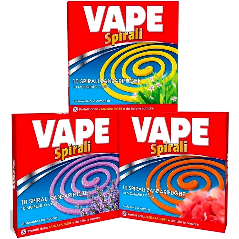 CONFEZIONE 10 SPIRALI PROFUMATE ANTI ZANZARE. 3 FRAGRANZE DISPONIBILI
