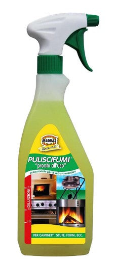 PULISCIFUMI 750ML RICARICA  MADRAS PULITORE DI FULIGGINE PER VETRI DI STUFE CAMINI FORNI
