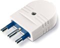 SPINA MOBILE DRITTA BIANCA CON USCITA ASSIALE 2P+T 16A ~ 250V