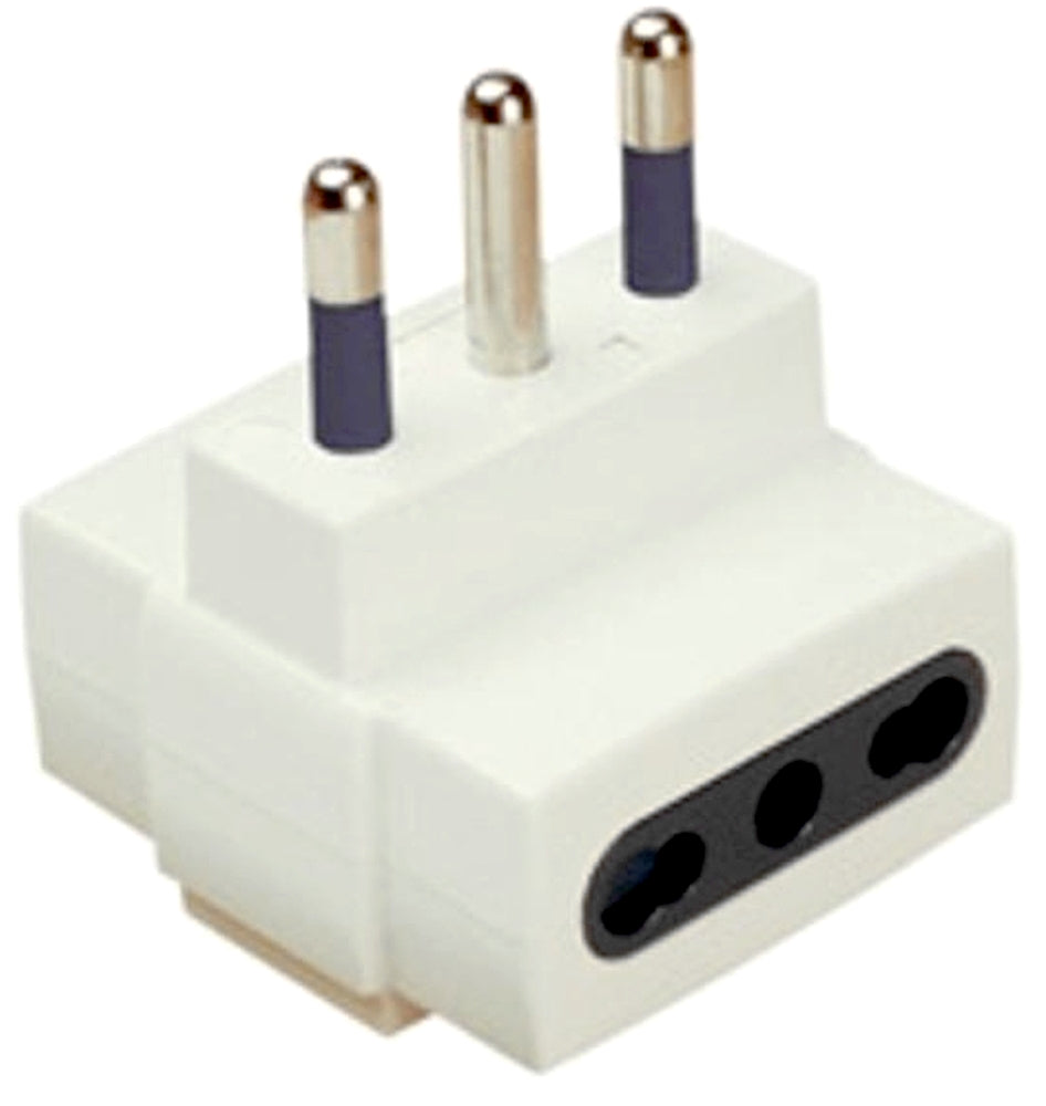 ADATTATORE TRIPLO CON SPINA 2P+T 16A E 3 PRESE 2P+T 10/16A