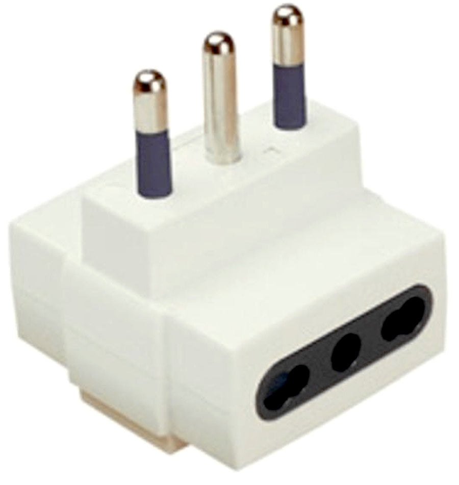 ADATTATORE TRIPLO CON SPINA 2P+T 16A E 3 PRESE 2P+T 10/16A