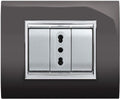 PLACCA COPRINTERRUTTORI 3 MODULI GRIGIO SCURO ELETTROCANALI NEW PRESTIGE