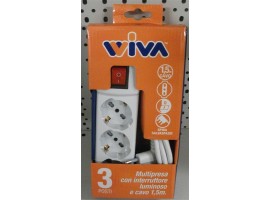 MULTIPRESA 5  POSTI WIVA CON INTERRUTTORE