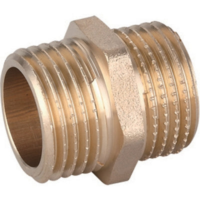 NIPPLE DIRITTO RIDOTTO MM OTTONE GIALLO 3/4 x 1/2
